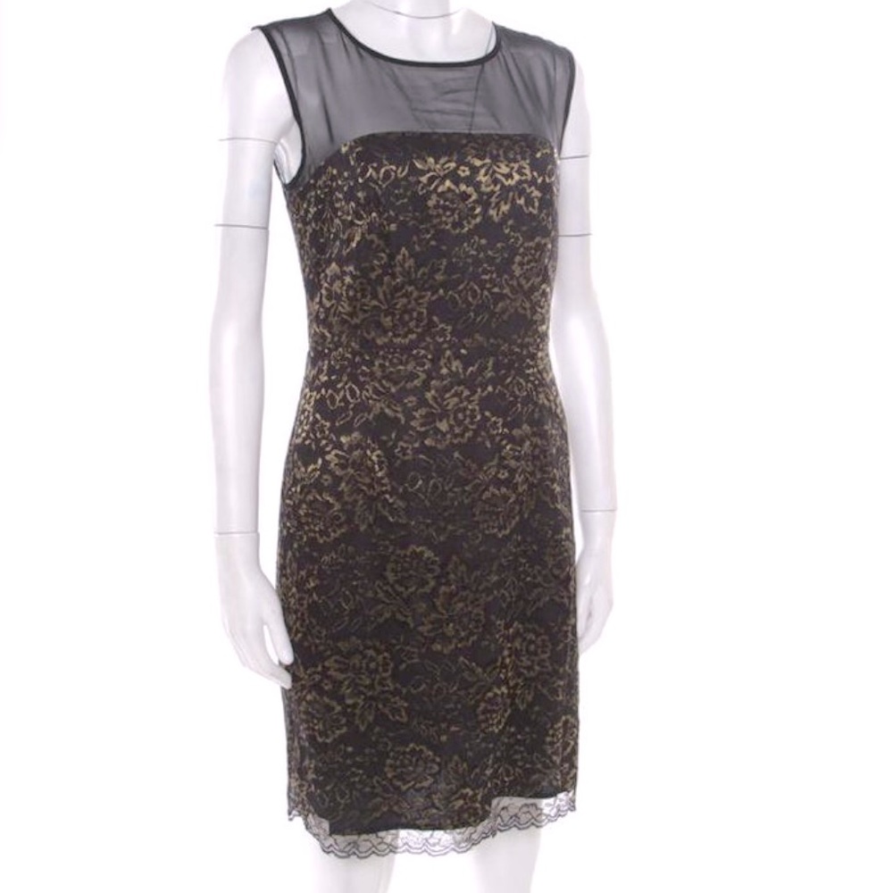 Diane Von Furstenberg Black and Gold Dress